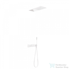 Tres Slim Exclusive Falsík alá építhető Termosztátos zuhanycsaptelep, kézizuhannyal, fejzuhannyal matt fehér 20725202BM csaptelep