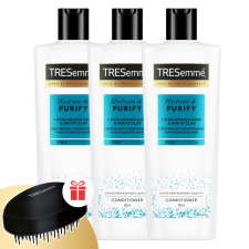 Tresemme Tresemmé Hydrate &amp; Purify Hajbalzsam zsíros hajra 3x400ml + Ajándék TRESemmé fésű kozmetikai ajándékcsomag