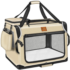 Tresko Přepravka pro psy a kočky 92 × 63 × 63 cm, béžová szállítóbox, fekhely kutyáknak