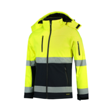 TRICORP Bi-color EN ISO 20471 Softshell softshell kabát unisex fluoreszkáló sárga 4XL