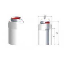 Tricox PACS606C Pps/Alu cső 80/125mm, hossz 500mm építőanyag
