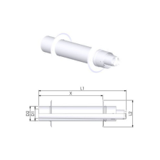 Tricox PAPA50 koncentrikus vízszintes parapet PPs/alu 60/100mm hűtés, fűtés szerelvény