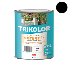 Trilak Trikolor selyemfényű kerítésfesték - koromfekete - 0,75 l zománcfesték