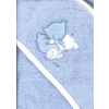 Trimex kapucnis,frottír fürdőlepedő 100*110 cm - kék ölelő maci