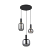 Trio Diva füstszínű-fekete függesztett lámpa (TRI-319830332) E27 3 izzós IP20