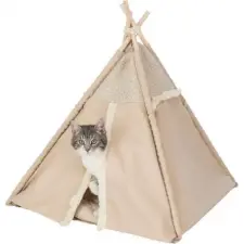 Trixie Cave Tipi Boho - vászon (pamut) barlang (bézs) macskák részére (55x65x55cm) macskabútor