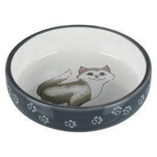 Trixie Ceramic Bowl - kerámia tál (fehér, mintás) macskák részére (0,3l /Ø15cm) macskatál