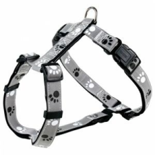 Trixie Hám Reflect Fényvisszaverő Tappancsos Szürke/fekete S-m 40-65cm/20mm nyakörv, póráz, hám kutyáknak