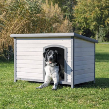  TRIXIE Kutyaház Lapostetős Szürke – S/M szállítóbox, fekhely kutyáknak
