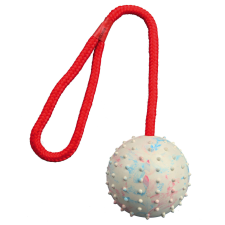 Trixie natúr gumi játék, labda kötéllel, kutyák részére, Ø7/30cm, különböző színekben, 3308 játék kutyáknak