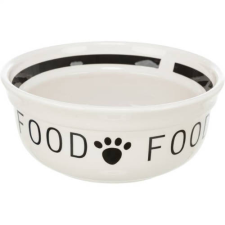 Trixie Replacement ceramic bowl &quot;Food&quot; - csere kerámia tál (fehér,fekete, FOOD felirattal) 24641-es szetthez ( Ø15cm) kutyafelszerelés