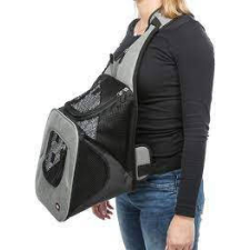 Trixie Savina Front Carrier - Front hordozó táska (fekete,szürke) 10kg alatti kedvencek részére (30x33x26cm) kutyafelszerelés