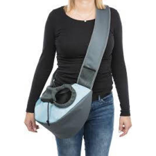 Trixie Sling Front Carrier - féloldalas szállítótáska (világosszürke/sötét szürke) kutyák részére (50x25x18cm) szállítóbox, fekhely kutyáknak