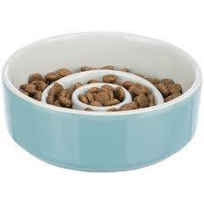 Trixie Slow feeding Ceramic Bowl - kerámia, evéslassító tál (szürke,kék) kutyák részére (0,45l /ø14cm) kutyafelszerelés