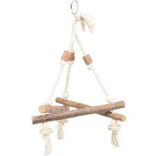 Trixie Swing on Rope | Játék (fa hinta kötélen) díszmadarak részére - 27x27x27 cm játék madaraknak