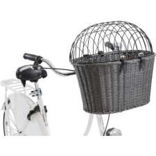 Trixie szürke fonott, biciklire szerelhető szállítókosár (44 x 34 x 41 cm; 5 kg-ig terhelhető) jutalomfalat macskáknak