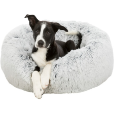 Trixie Trixie Harvey Cushion - hosszú szőrös kutyafekhely (ø 60 cm; Puha változat; Fekete-fehér) szállítóbox, fekhely kutyáknak