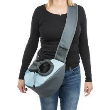 Trixie Trixie Sling Front Carrier - féloldalas szállítótáska (világosszürke/sötét szürke) kutyák részére (50x25x18cm) szállítóbox, fekhely kutyáknak