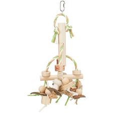 Trixie Wooden Toy | Fa játék papírszalagokkal nagy papagájok részére - 31 cm játék madaraknak