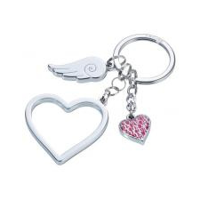 Troika Kulcstartó, 3 charm dísszel, TROIKA \"LOVE IS IN THE AIR\" kulcstartó