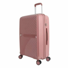  Trolley bőrönd, rózsaszín, enyhítő csíkokkal, 33L