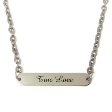  True Love feliratú nyaklánc tüköracél lapocskával, több méretben és színben nyaklánc