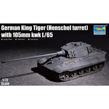 TRUMPETER King Tiger 105mm kWh harckocsi műanyag modell (1:72) (07160) autópálya és játékautó