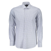 Trussardi Karcsú hosszú ujjú ing, Trussardi, pamut, fehér/kék kockás, 41 INTL