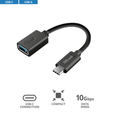 Trust Kábel - USB-C - USB3.0 (10cm; fekete; USB-C - USB-A csatlakozó) kábel és adapter
