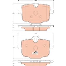 TRW fékbetétkészlet, tárcsafék GDB1869 fékbetét
