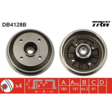 TRW fékdob DB4128B autóalkatrész