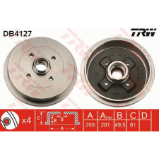 TRW Fékdob TRW DB4127 fékdob
