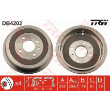 TRW Fékdob TRW DB4202 fékdob