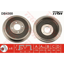 TRW Fékdob TRW DB4300 fékdob