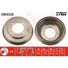TRW Fékdob TRW DB4328 fékdob