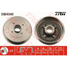 TRW Fékdob TRW DB4340 fékdob