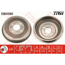 TRW Fékdob TRW DB4360 fékdob