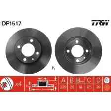 TRW féktárcsa DF1517 autóalkatrész
