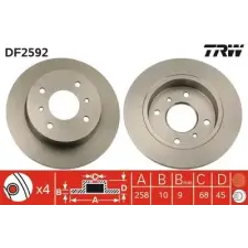 TRW féktárcsa DF2592 autóalkatrész