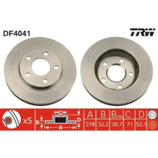 TRW féktárcsa DF4041 autóalkatrész