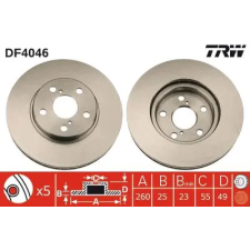 TRW féktárcsa DF4046 autóalkatrész