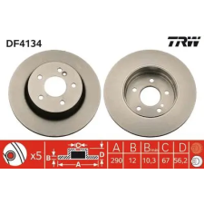 TRW féktárcsa DF4134 autóalkatrész