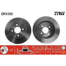TRW féktárcsa DF4155 autóalkatrész