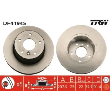 TRW féktárcsa DF4194S autóalkatrész