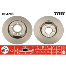 TRW féktárcsa DF4208 autóalkatrész