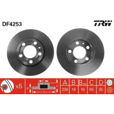 TRW féktárcsa DF4253 autóalkatrész