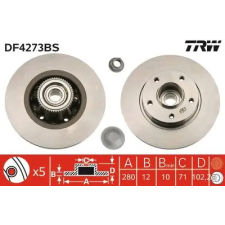 TRW féktárcsa DF4273BS autóalkatrész