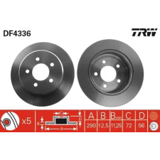 TRW féktárcsa DF4336 autóalkatrész