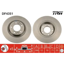 TRW féktárcsa DF4351 autóalkatrész
