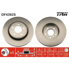 TRW féktárcsa DF4392S autóalkatrész